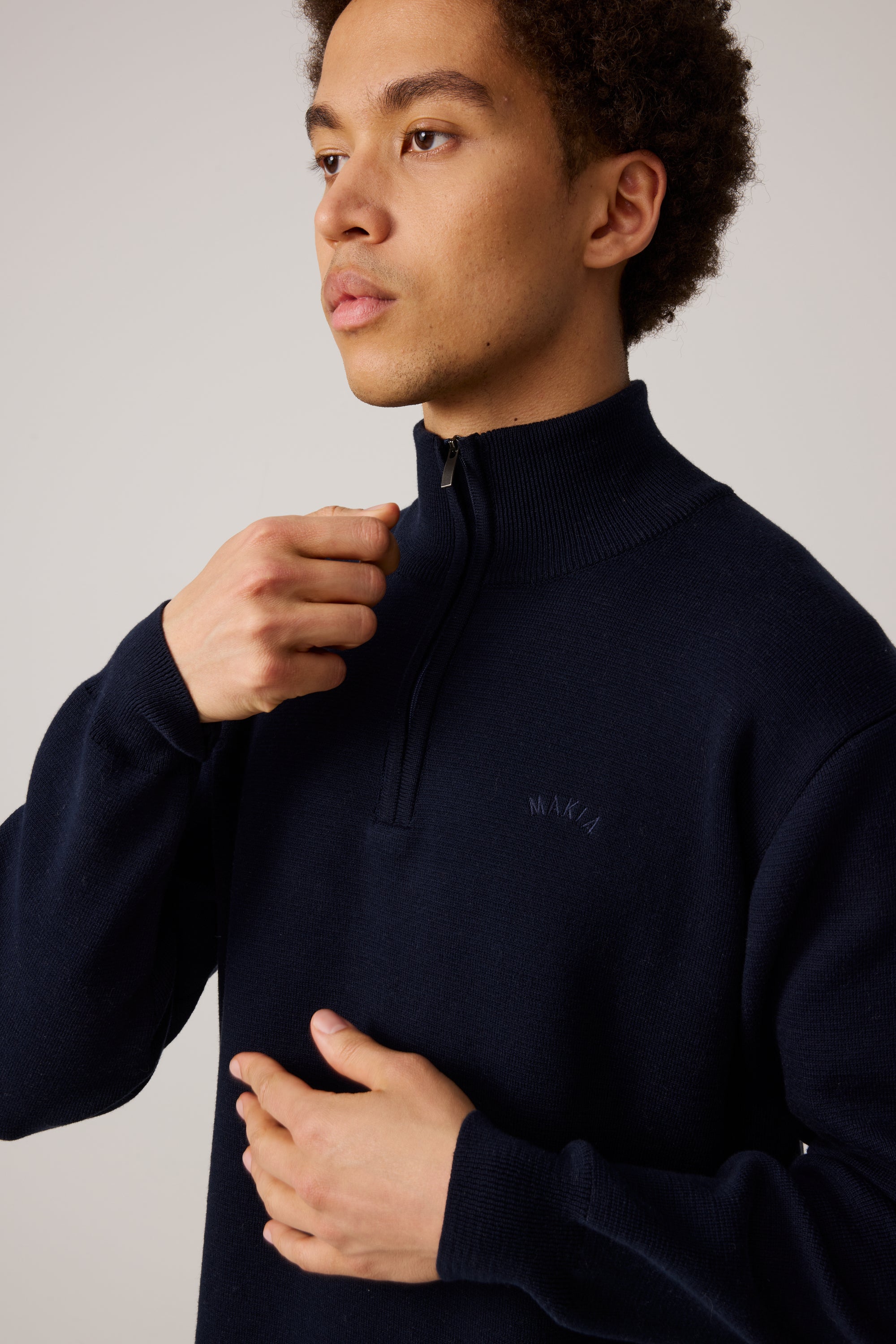 Coal Half Zip Knit